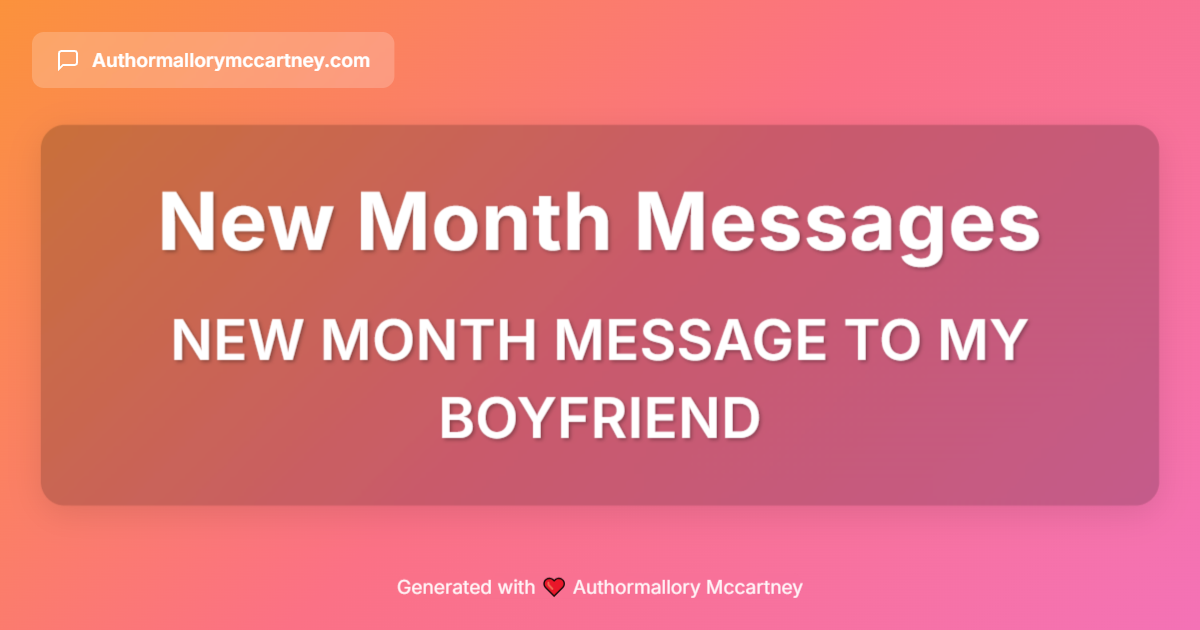 new month message to my boyfriend