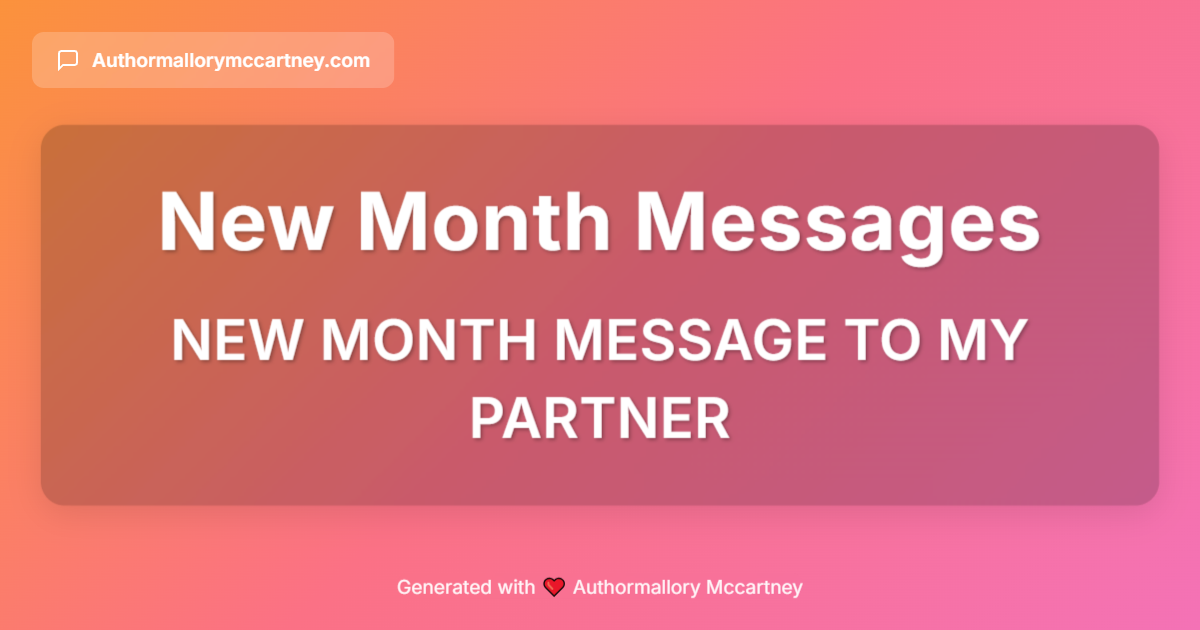 new month message to my partner