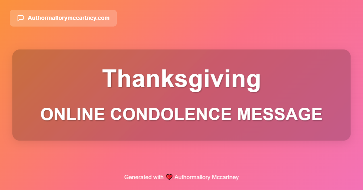 online condolence message
