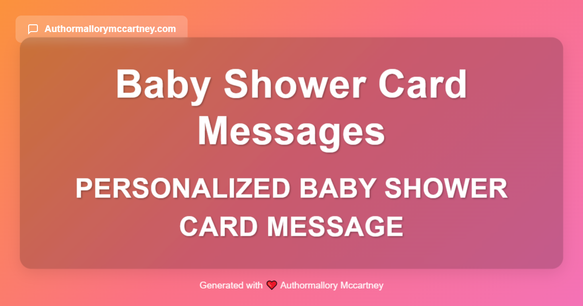 personalized baby shower card message