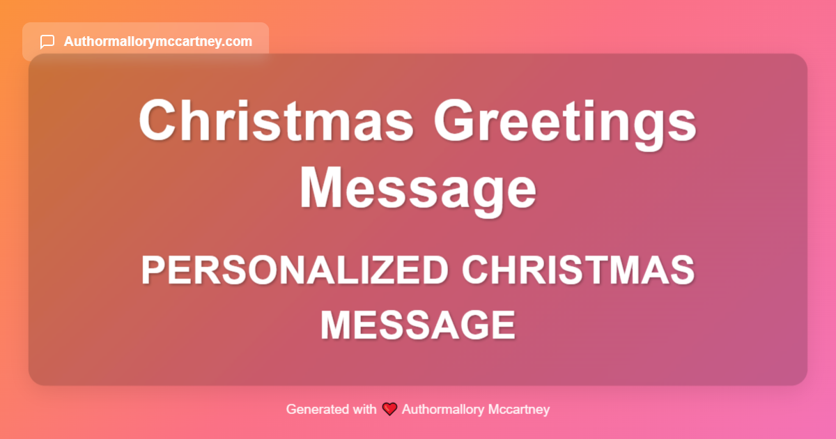 personalized christmas message