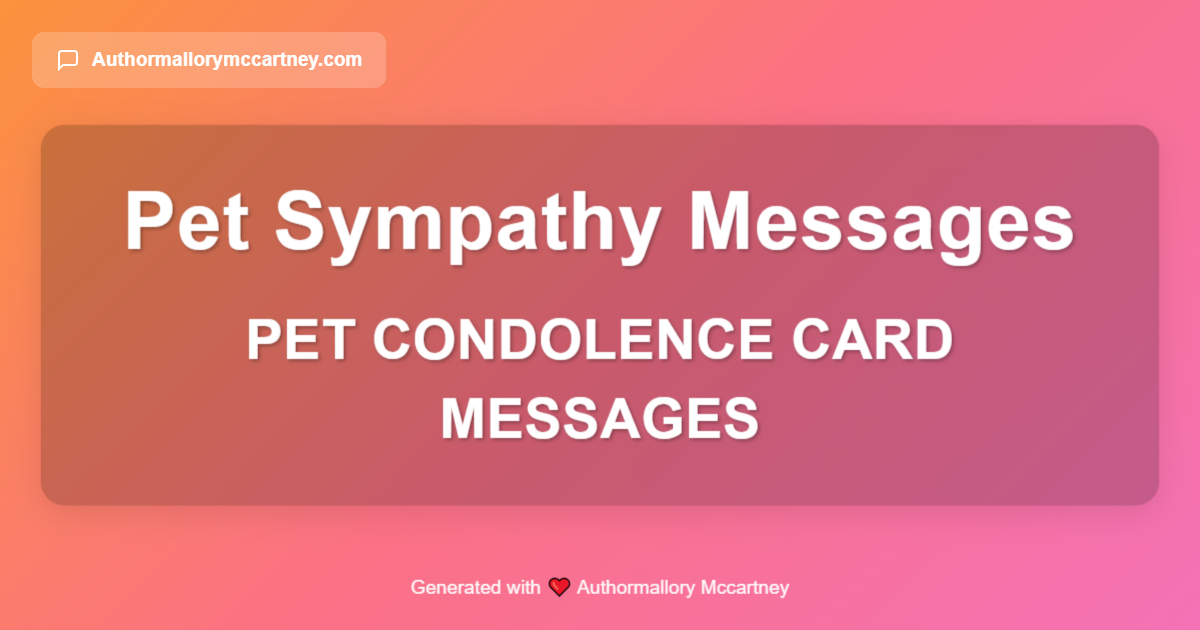 pet condolence card messages