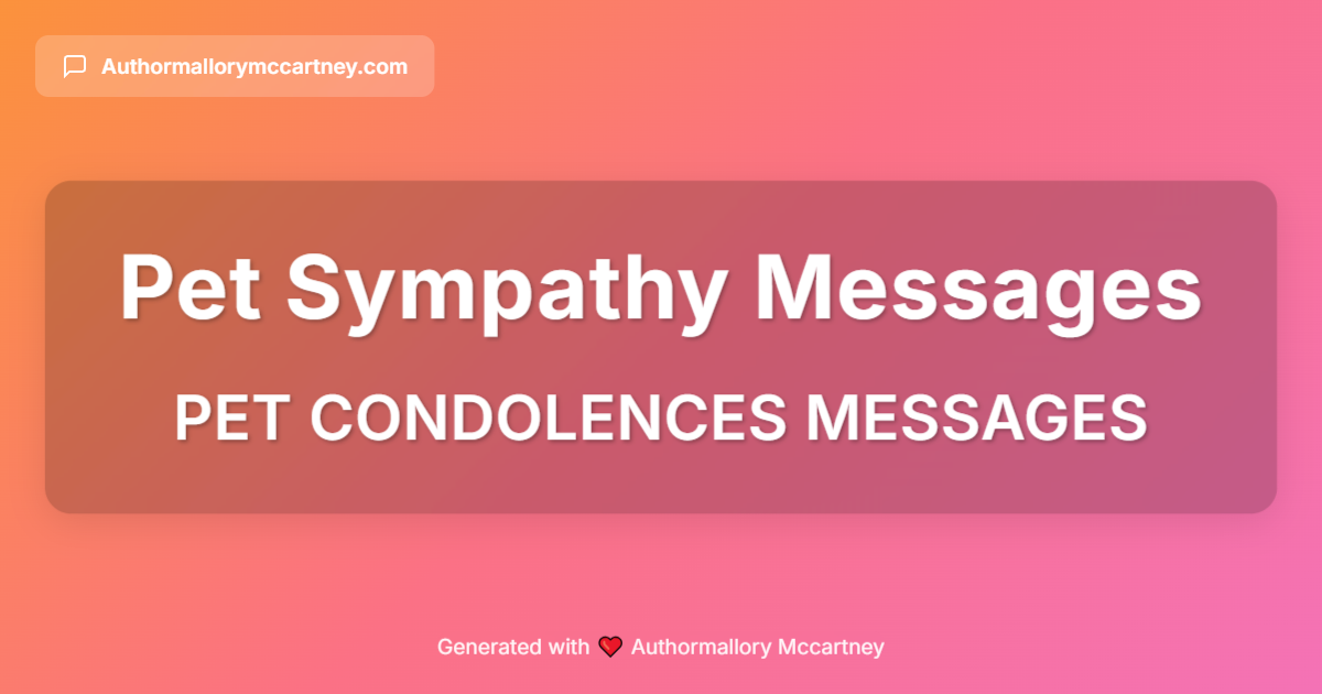 pet condolences messages