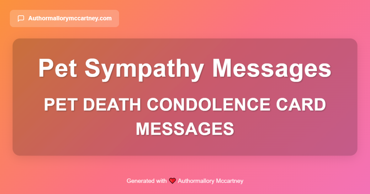 pet death condolence card messages