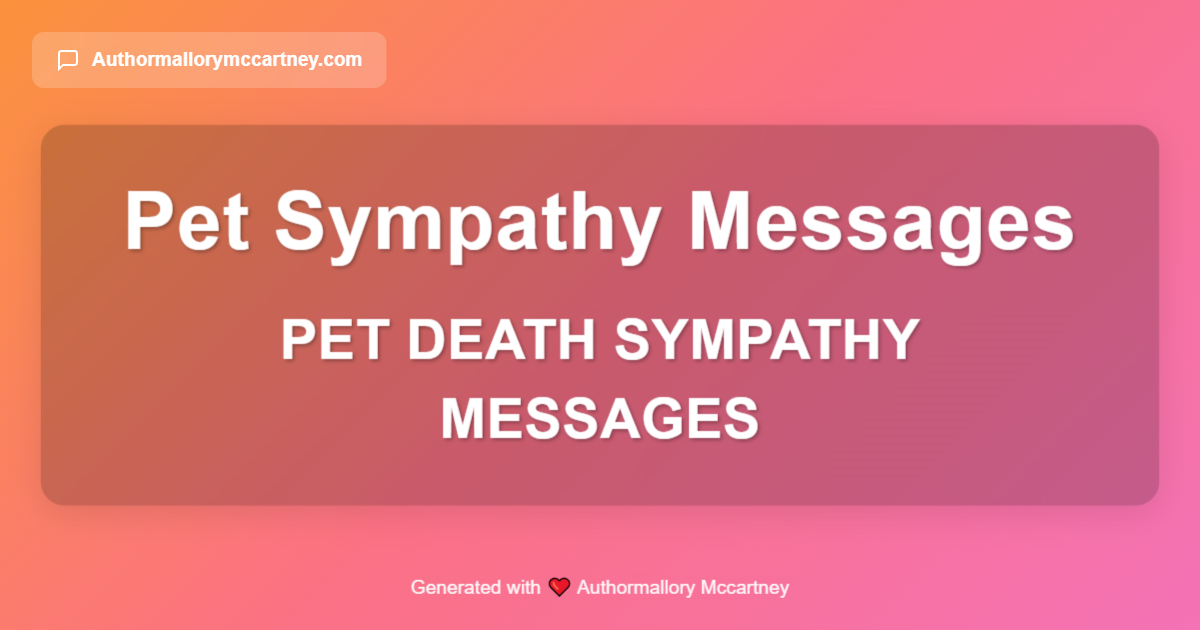 pet death sympathy messages