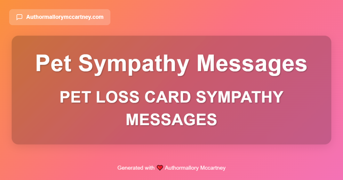 pet loss card sympathy messages