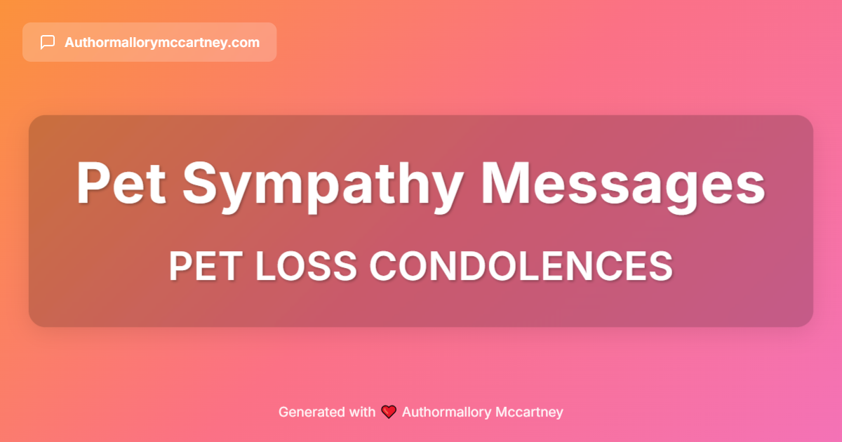 pet loss condolences
