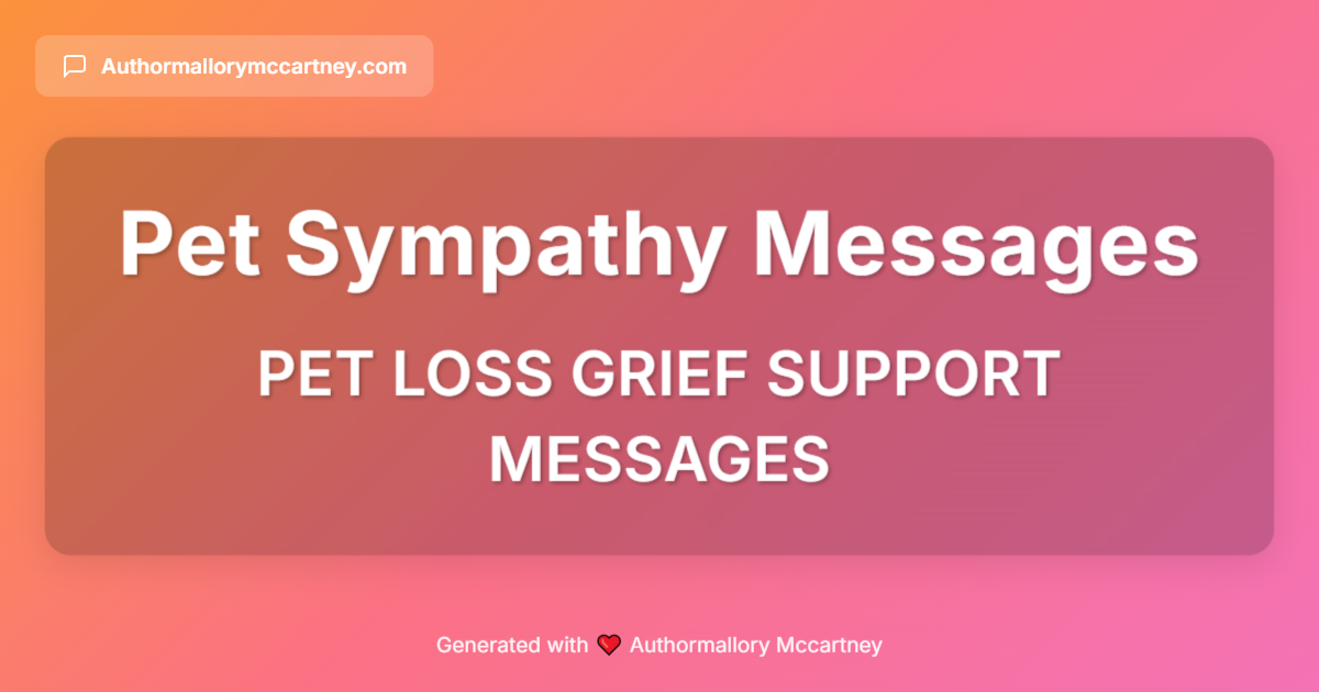 pet loss grief support messages