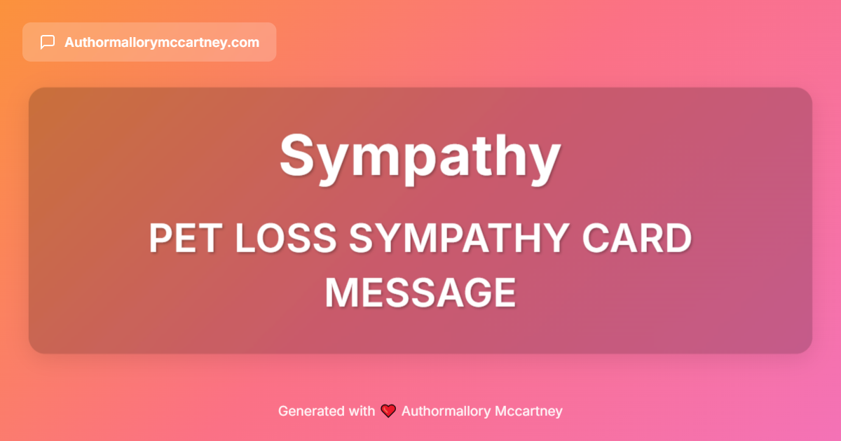 pet loss sympathy card message