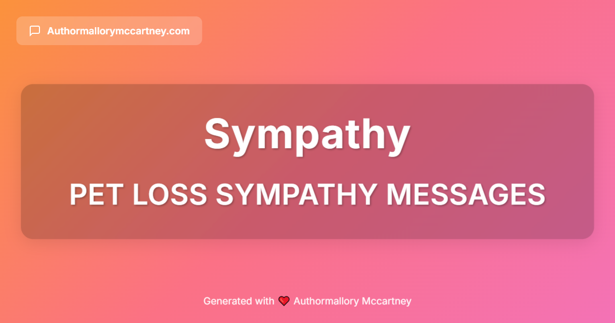 pet loss sympathy messages
