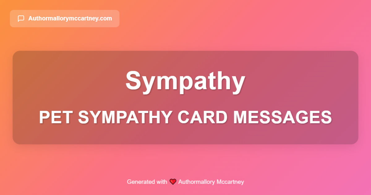 pet sympathy card messages