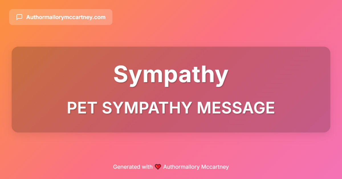 pet sympathy message