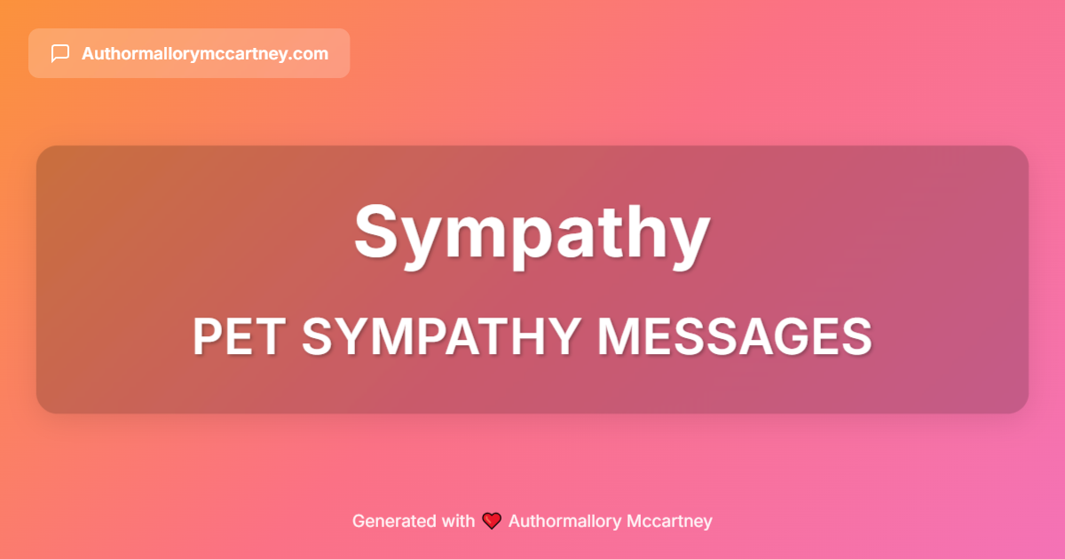 pet sympathy messages
