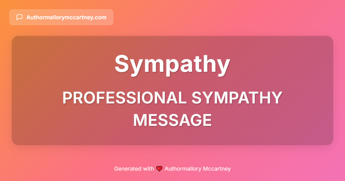 professional sympathy message