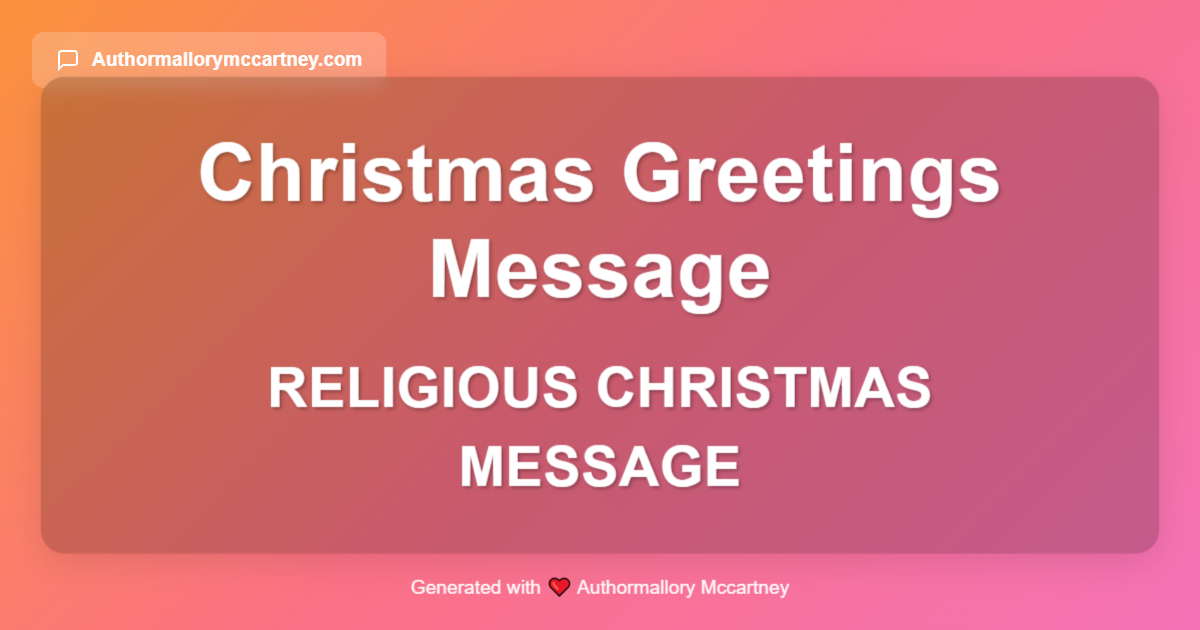 religious christmas message