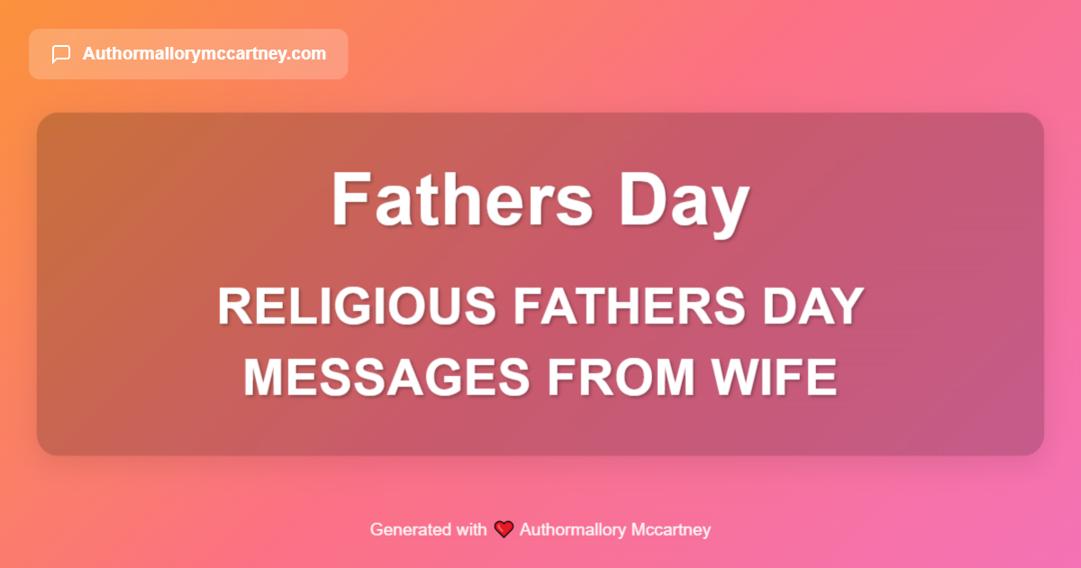 religious fathers day messages from wife