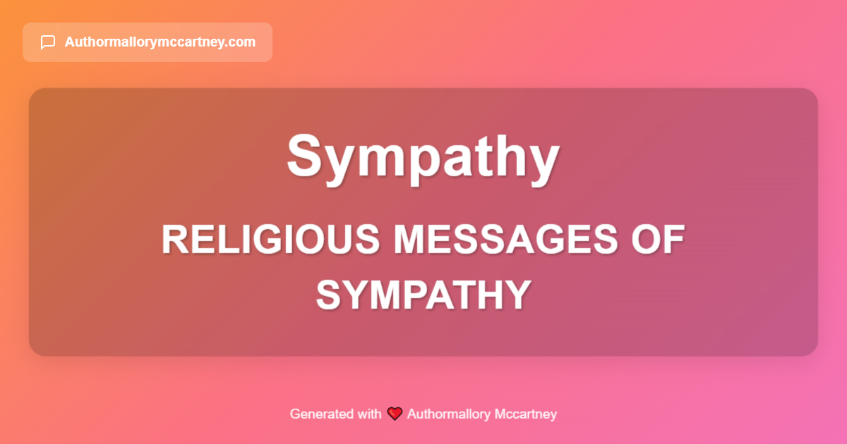 religious messages of sympathy