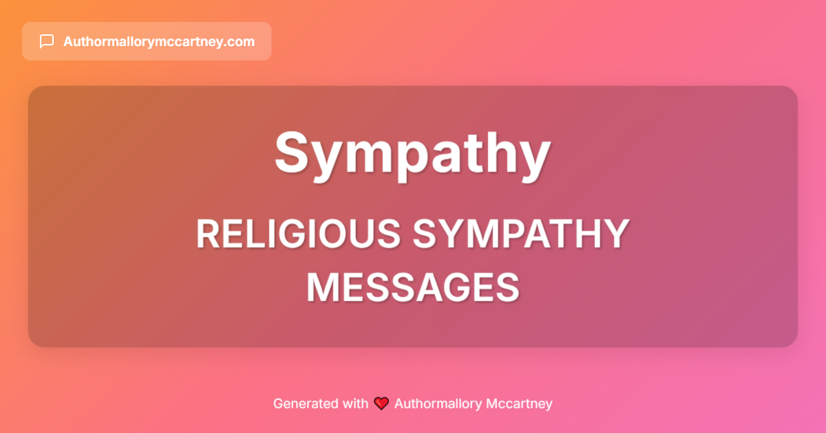 religious sympathy messages
