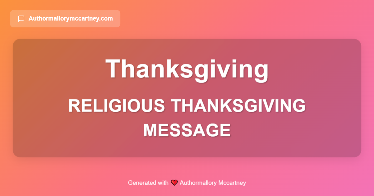 religious thanksgiving message