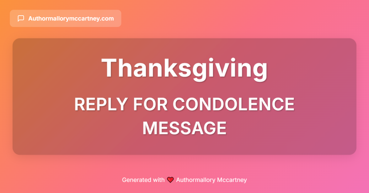 reply for condolence message