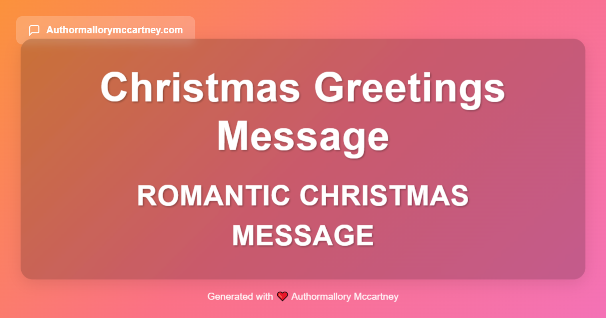 romantic christmas message