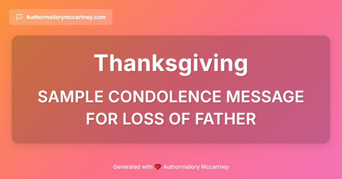 sample condolence message for loss of father