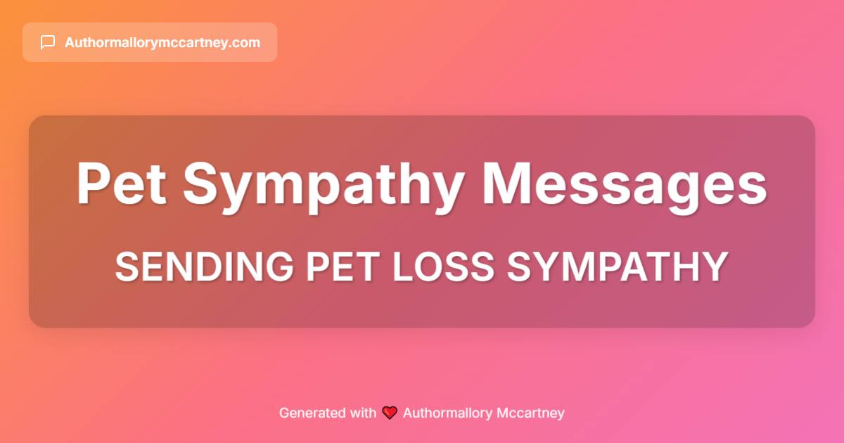 sending pet loss sympathy
