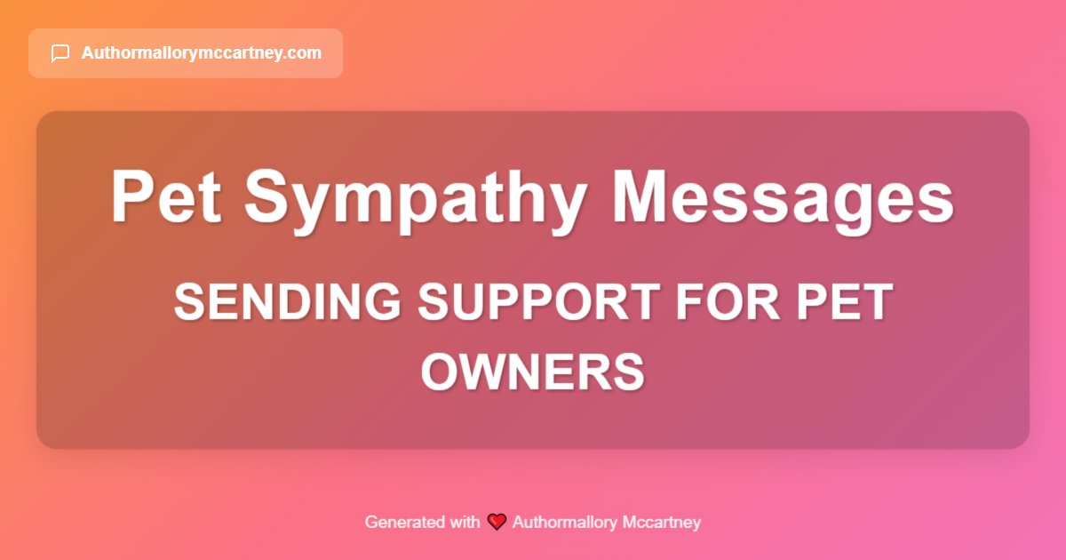 sending support for pet owners