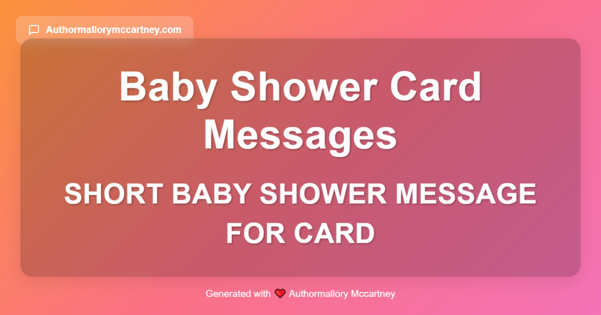 short baby shower message for card