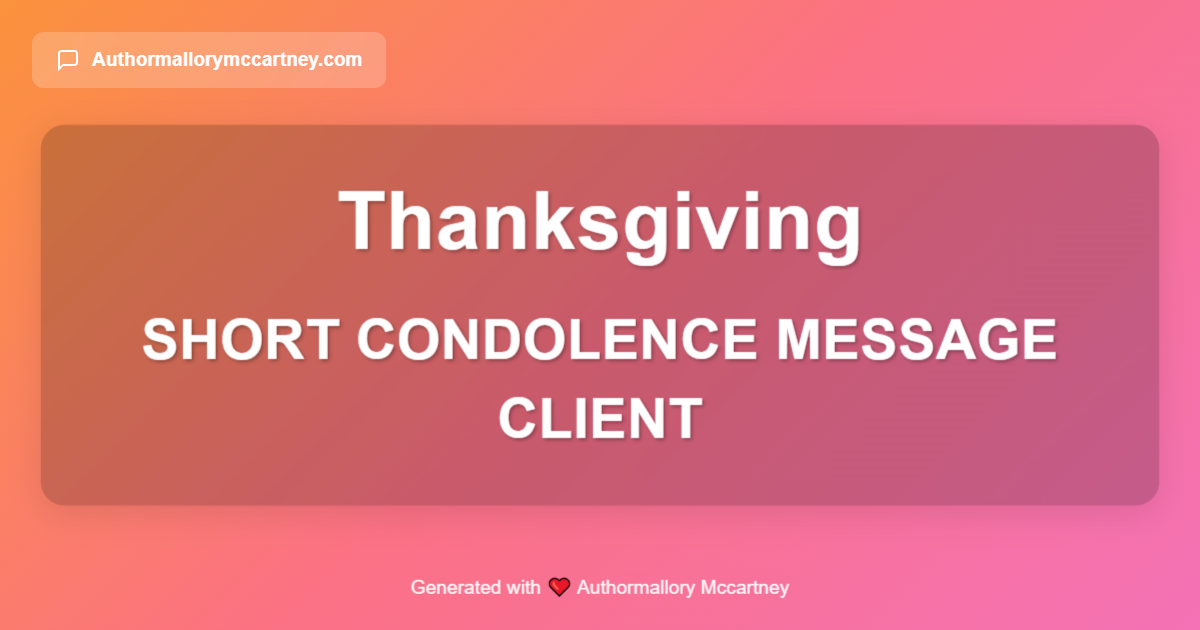 short condolence message client