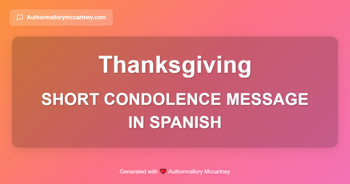 short condolence message in spanish