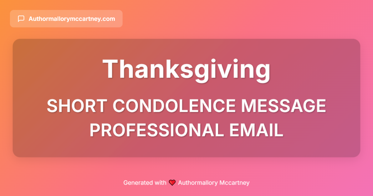 short condolence message professional email