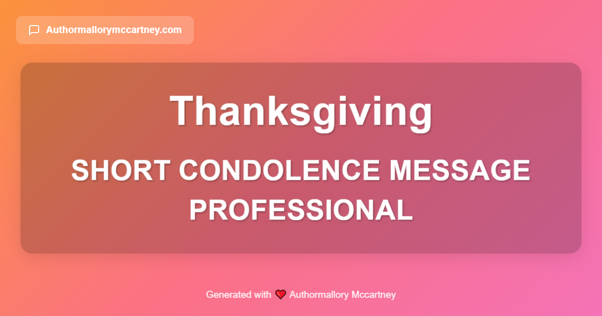 short condolence message professional
