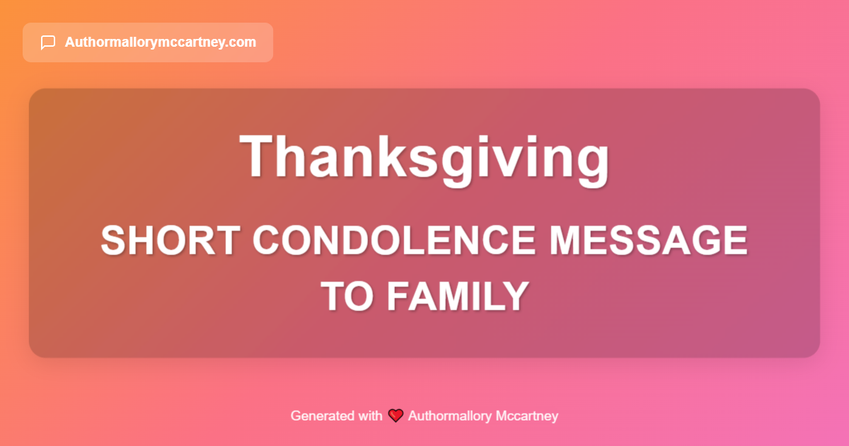 short condolence message to family