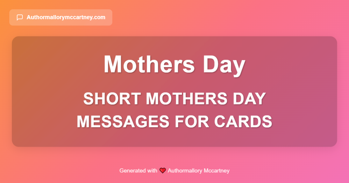 short mothers day messages for cards