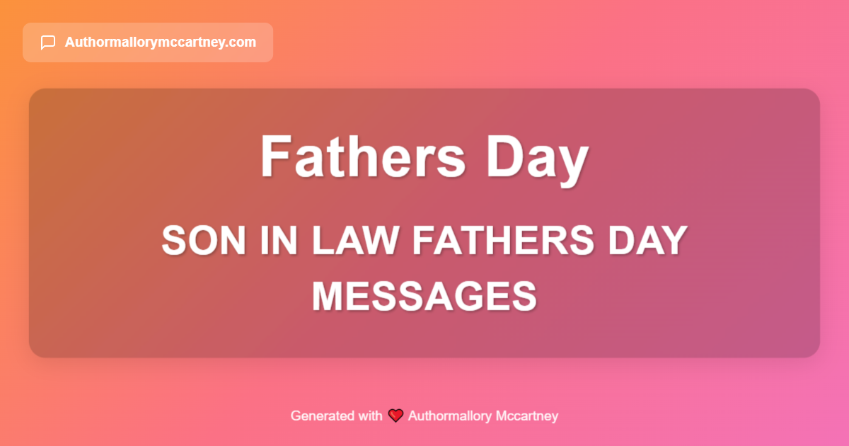 son in law fathers day messages