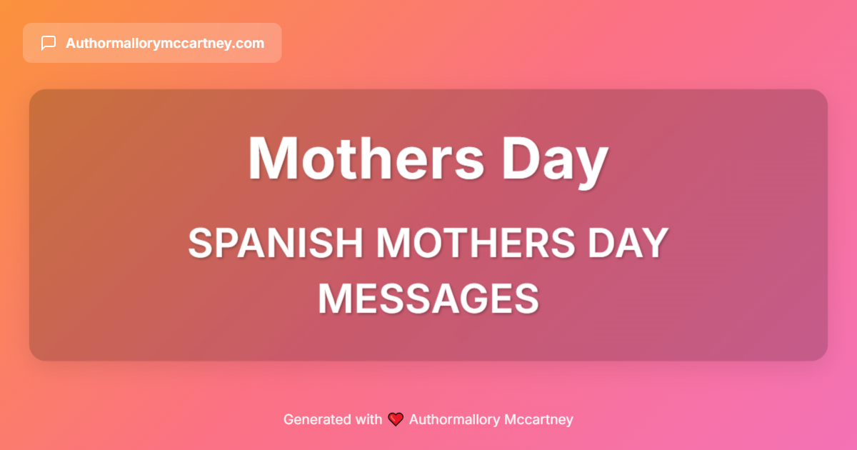 spanish mothers day messages