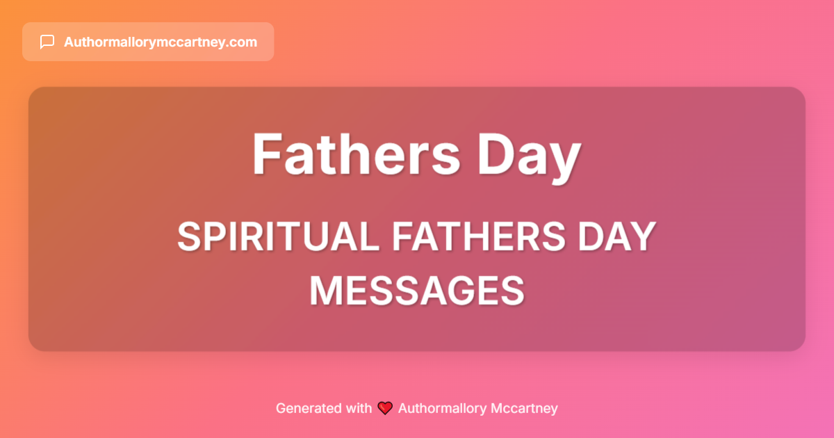 spiritual fathers day messages