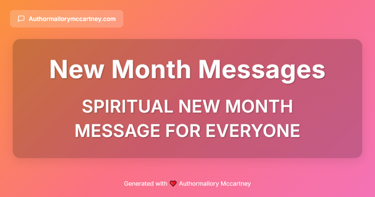 spiritual new month message for everyone