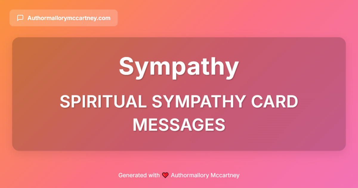 spiritual sympathy card messages