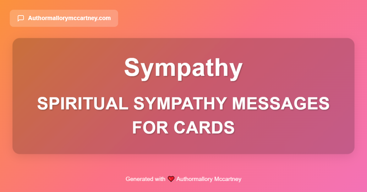 spiritual sympathy messages for cards