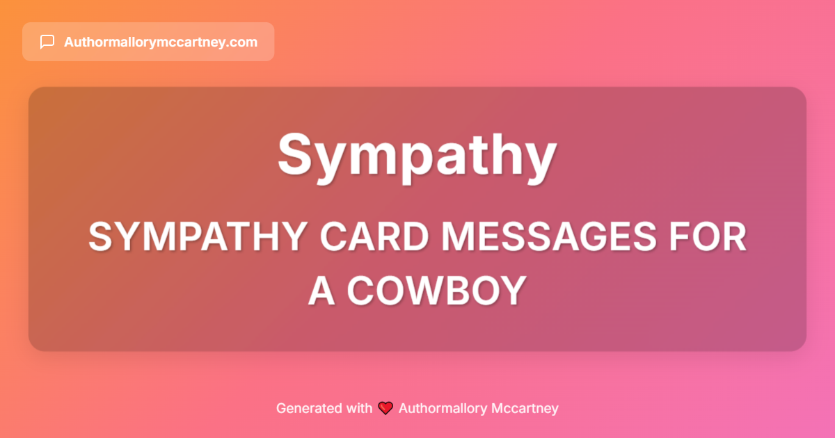 sympathy card messages for a cowboy