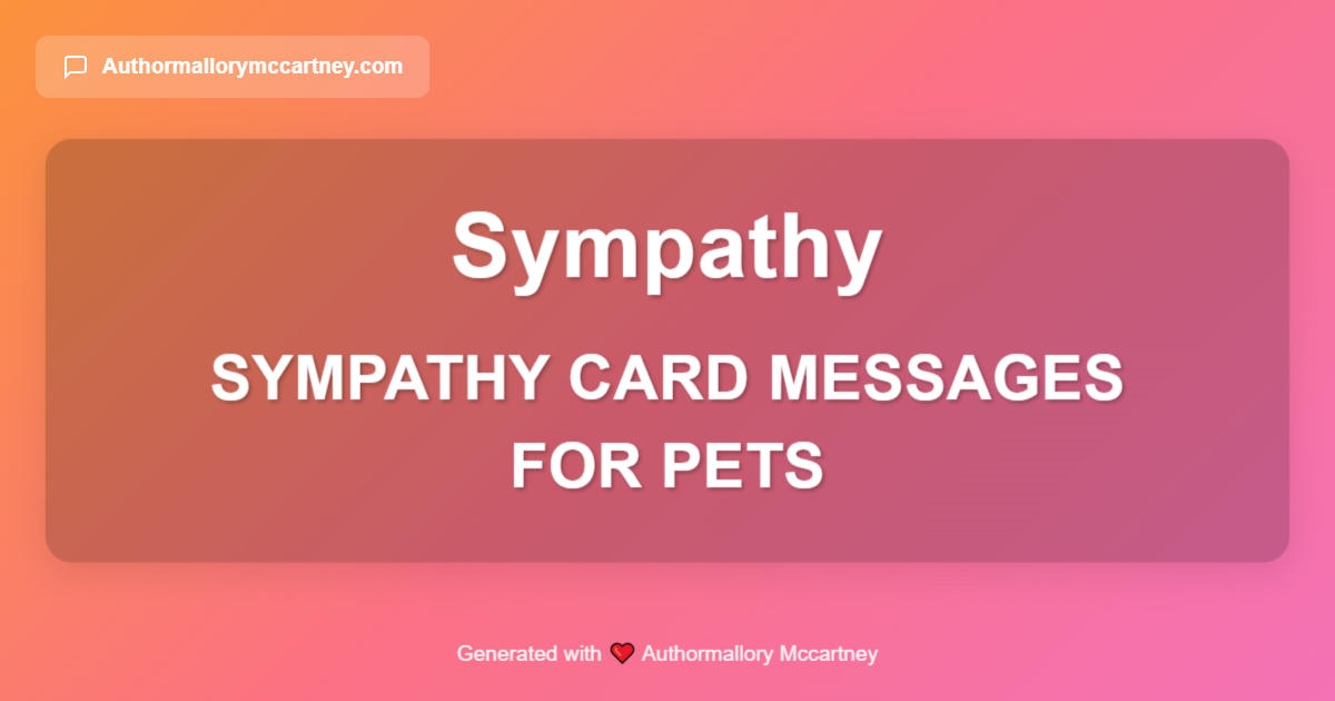 sympathy card messages for pets