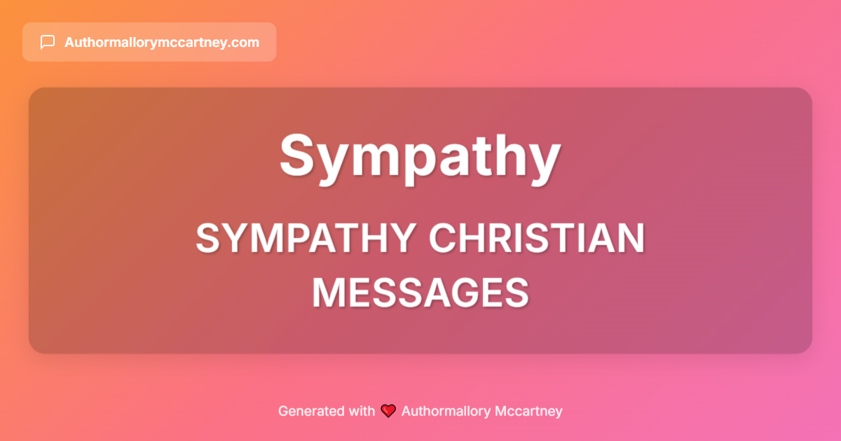 sympathy christian messages