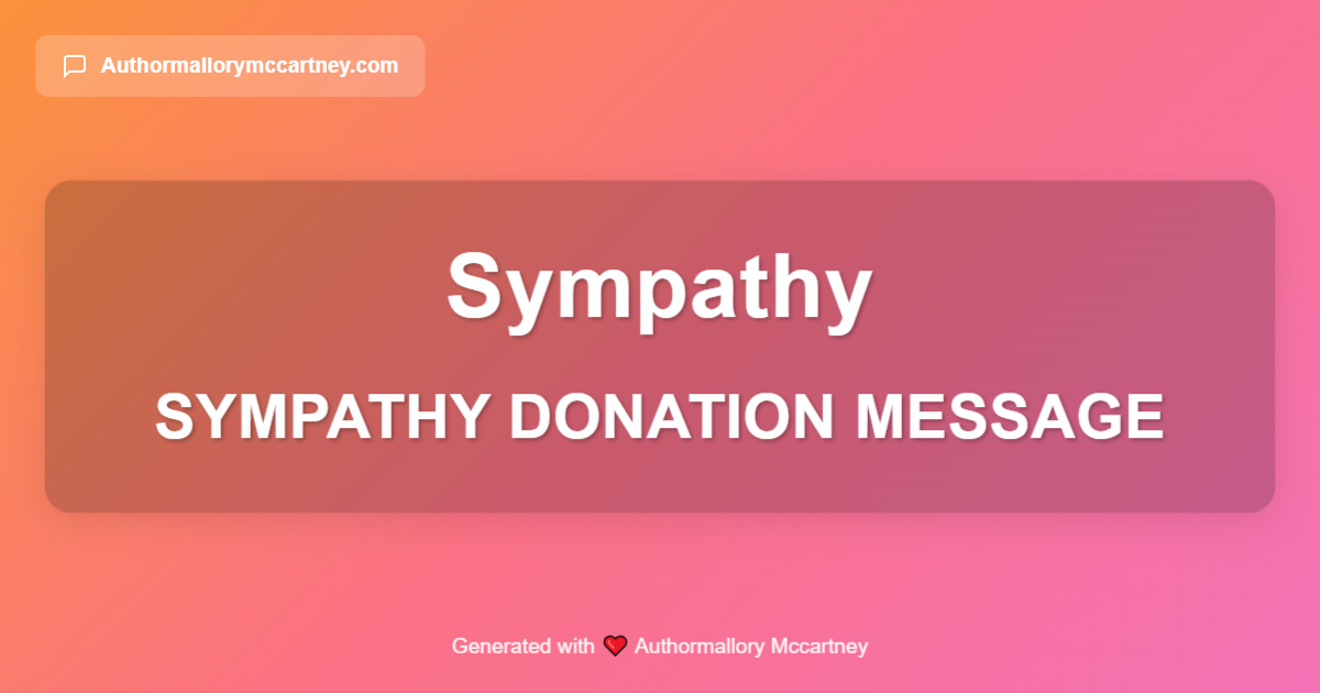 sympathy donation message