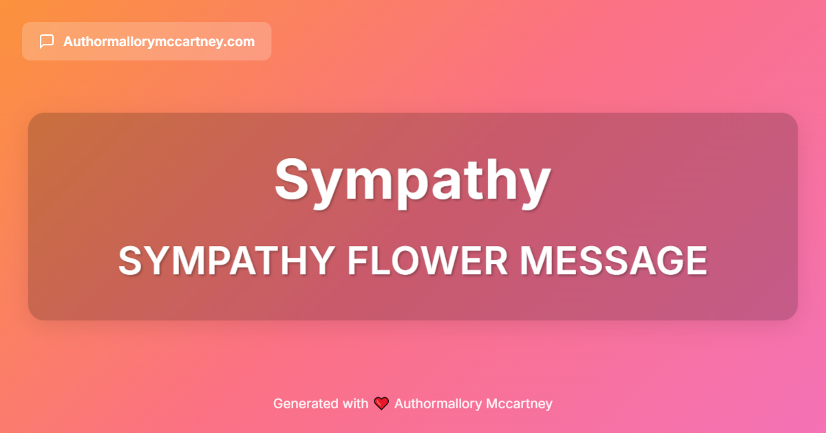 sympathy flower message
