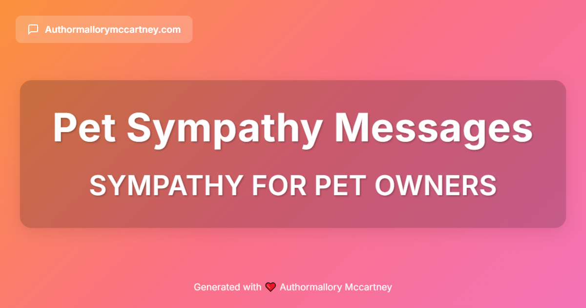sympathy for pet owners