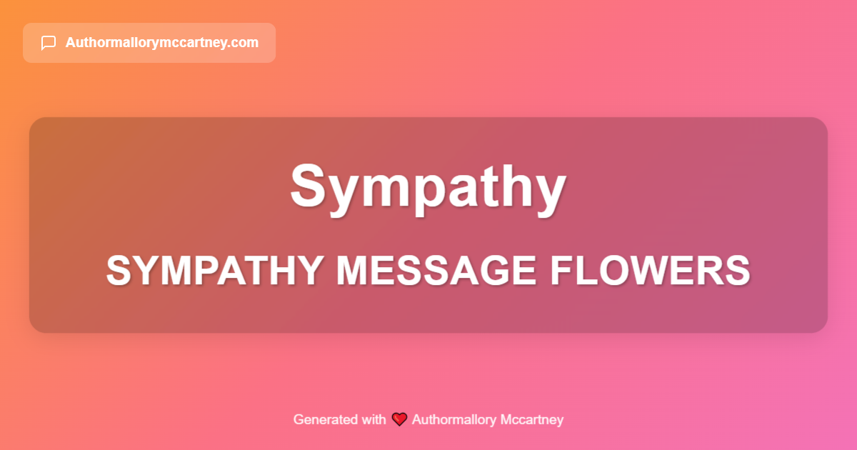 sympathy message flowers