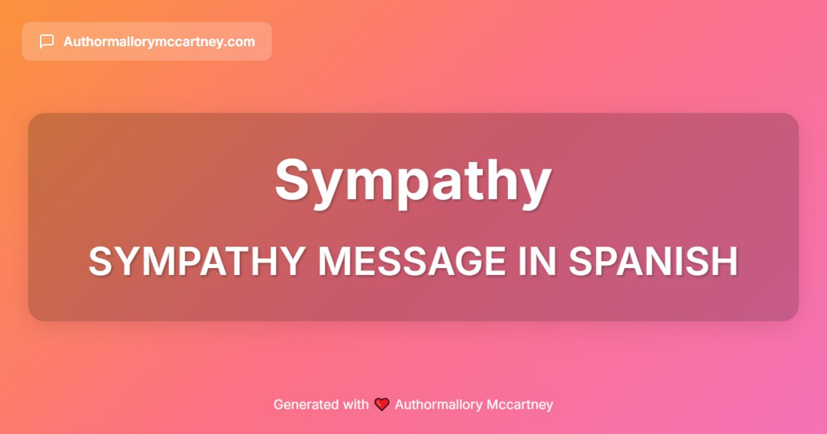 sympathy message in spanish