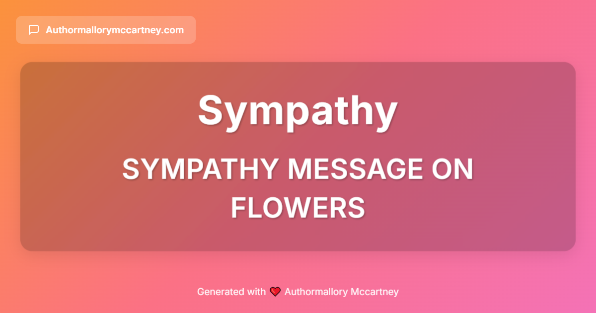 sympathy message on flowers